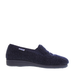 EMANUELA 967 Pantofole Scendiletto Uomo Panno Blu  Suola Gomma