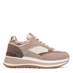 ERYNN 9166 Sneaker Casual Donna Sintetico Taupe Tacco Zeppa 5Cm Suola Gomma