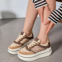 ERYNN 9871 Sneaker Casual Donna Sintetico Marrone Tacco Zeppa 5Cm Suola Gomma ERYNN 9871 Sneaker Casual Donna Sintetico Marrone Tacco Zeppa 5Cm Suola Gomma