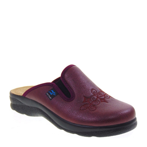 FLY FLOT 81Q552B Pantofole Casa Camera Donna Sintetico Bordeaux Tacco Zeppa 3Cm Suola Gomma