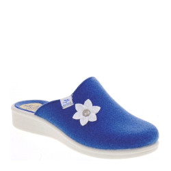 FLY FLOT 83U14FF Pantofole Casa Camera Donna Panno Avio Tacco Zeppa 5Cm Suola Gomma