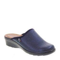 FLY FLOT L75202E Pantofole Casa Camera Donna Sintetico Blu Tacco Zeppa 5Cm Suola Gomma