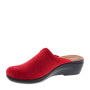 FLY FLOT Q7P80PE Pantofole Casa Camera Donna Panno Rosso Tacco Zeppa 4Cm Suola Gomma