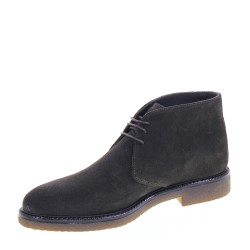 GINO TAGLI 104 Polacchine Casual Uomo Scamosciato Testa Moro Tacco Grosso 3Cm Suola Gomma