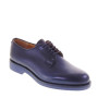 GINO TAGLI 621 Derby Cerimonia Uomo Pelle Blu Notte Tacco Grosso 2Cm Suola Gomma