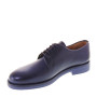 GINO TAGLI 621 Derby Cerimonia Uomo Pelle Blu Notte Tacco Grosso 2Cm Suola Gomma