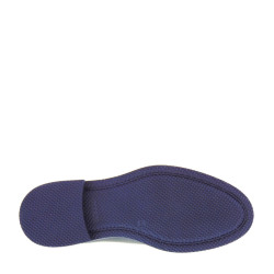 GINO TAGLI 621 Derby Cerimonia Uomo Pelle Blu Notte Tacco Grosso 2Cm Suola Gomma