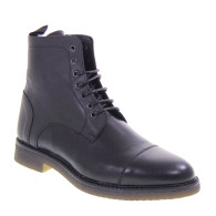 GINO TAGLI 801 Stivaletti Casual Uomo Pelle Nero Tacco Grosso 3Cm Suola Gomma Gambale Caviglia