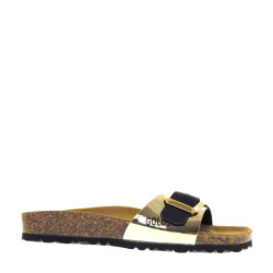 GOLDSTAR GS1837QTT Sandali Ciabatte Bio Donna Similpelle Platino  Suola Gomma