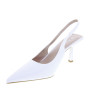 JOIA SHOES HY3016 Slingback Cerimonia Donna Similpelle Bianco Tacco Stiletto 8Cm Suola Gomma