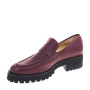 Le Briella Z799A Mocassini Casual Donna Pelle Bordeaux Tacco Grosso 5Cm Suola Extralight Lavorazione Sacchetto