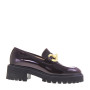 LE BRIELLA Z800C Mocassini Casual Donna Vernice Bordeaux Tacco Grosso 4Cm Suola Extralight