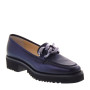 Le Briella Z843 Mocassini Casual Donna Pelle Blu Tacco Grosso 4Cm Suola Extralight Lavorazione Sacchetto