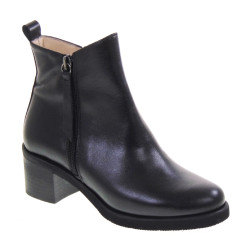 LE BRIELLA Z866 Stivaletti Casual Donna Pelle Nero Tacco Grosso 5Cm Suola Gomma Gambale Caviglia Lavorazione Sacchetto