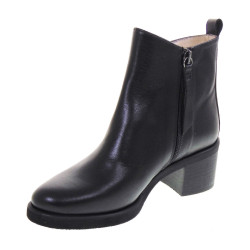 LE BRIELLA Z866 Stivaletti Casual Donna Pelle Nero Tacco Grosso 5Cm Suola Gomma Gambale Caviglia Lavorazione Sacchetto