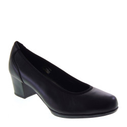 LUXURY LENA5022 Decollete Classici Donna Pelle Nero Tacco Grosso 5Cm Suola Gomma