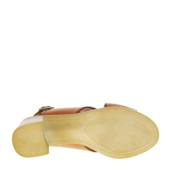 LUXURY MIMMA0123 Sandali Confort Donna Pelle Cuoio Tacco Grosso 5Cm Suola Gomma Light