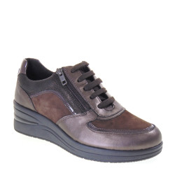 LUXURY REGINA502 Sneaker Casual Donna Pelle Marrone Tacco Zeppa 4Cm Suola Gomma