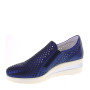 LUXURY RITA1023 Mocassini Casual Donna Pelle Blu Tacco Zeppa 5Cm Suola Gomma