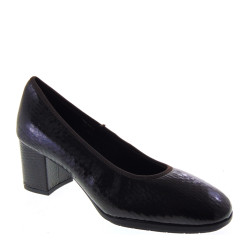 LUXURY VENERE5222 Decollete Classici Donna Vernice Marrone  Tacco Grosso 6Cm Suola Gomma