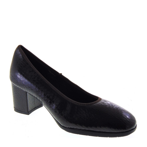 LUXURY VENERE5222 Decollete Classici Donna Vernice Marrone  Tacco Grosso 6Cm Suola Gomma