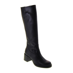 MANUEL COSTA NAPOLI Stivali Classici Donna Pelle Nero Tacco Grosso 6Cm Suola Gomma Gambale Ginocchio