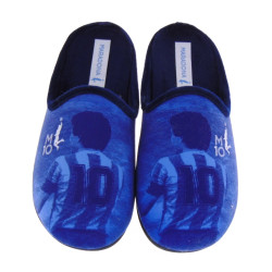 MARADONA by MARPEN SLIPPERS CFAM2 Pantofole Casa Camera Uomo Panno Azzurro  Suola Gomma