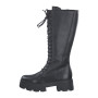 MARCO TOZZI 25603 Anfibi Casual Moda Donna Pelle Nero Tacco Grosso 5Cm Suola Gomma Gambale Ginocchio