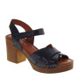 MARIKA MILANO ALICE Sandali Sportivi Donna Pelle Nero Tacco Grosso 7Cm Suola Poliuretano