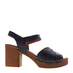 MARIKA MILANO ALICE Sandali Sportivi Donna Pelle Nero Tacco Grosso 7Cm Suola Poliuretano