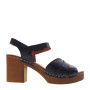MARIKA MILANO ALICE Sandali Sportivi Donna Pelle Nero Tacco Grosso 7Cm Suola Poliuretano