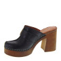 MARIKA MILANO DALILA Sabot Casual Donna Pelle Nero Tacco Grosso 9Cm Suola Poliuretano