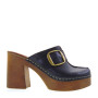 MARIKA MILANO DALILA Sabot Casual Donna Pelle Nero Tacco Grosso 9Cm Suola Poliuretano