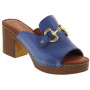 MARIKA MILANO ELISA Sandali Ciabatte Donna Pelle Jeans Tacco Grosso 7Cm Suola Poliuretano