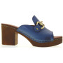 MARIKA MILANO ELISA Sandali Ciabatte Donna Pelle Jeans Tacco Grosso 7Cm Suola Poliuretano