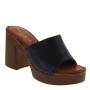 MARIKA MILANO GIOVANNA Sandali Ciabatte Donna Pelle Nero Tacco Grosso 9Cm Suola Poliuretano