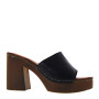 MARIKA MILANO GIOVANNA Sandali Ciabatte Donna Pelle Nero Tacco Grosso 9Cm Suola Poliuretano