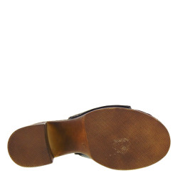 MARIKA MILANO GIOVANNA Sandali Ciabatte Donna Pelle Nero Tacco Grosso 9Cm Suola Poliuretano