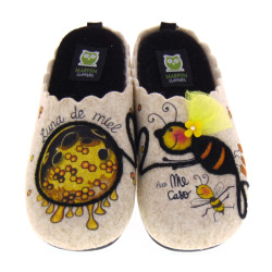 MARPEN SLIPPERS 2ITIN23 Pantofole Casa Camera Donna Feltro Beige  Suola Gomma