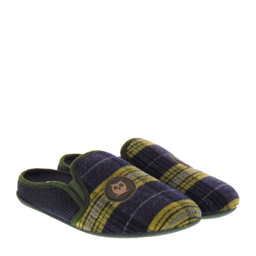 MARPEN SLIPPERS 46ITIN23 Pantofole Casa Camera Uomo Panno Navy  Suola Gomma