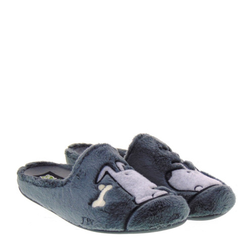 MARPEN SLIPPERS 549IV20 Pantofole Casa Camera Uomo Panno Grigio  Suola Gomma