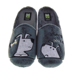 MARPEN SLIPPERS 549IV20 Pantofole Casa Camera Uomo Panno Grigio  Suola Gomma