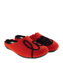 MARPEN SLIPPERS IT18IV22 Pantofole Casa Camera Donna Feltro Rosso  Suola Gomma