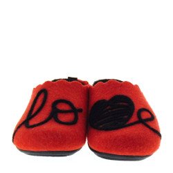 MARPEN SLIPPERS IT18IV22 Pantofole Casa Camera Donna Feltro Rosso  Suola Gomma