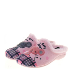 MARPEN SLIPPERS IT31IV22 Pantofole Casa Camera Donna Panno Rosa  Suola Gomma