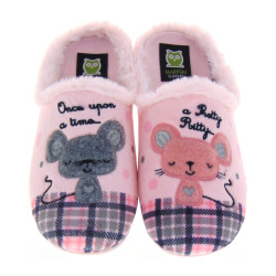 MARPEN SLIPPERS IT31IV22 Pantofole Casa Camera Donna Panno Rosa  Suola Gomma