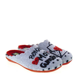 MARPEN SLIPPERS IT4IV22 Pantofole Casa Camera Donna Feltro Grigio  Suola Gomma