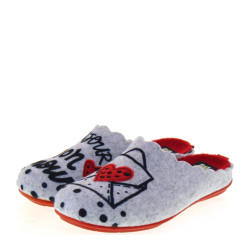 MARPEN SLIPPERS IT4IV22 Pantofole Casa Camera Donna Feltro Grigio  Suola Gomma