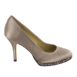 MENBUR 06738 Decollete Cerimonia Donna Raso Tabacco Tacco Spillo 9Cm Suola Gomma Sintetica