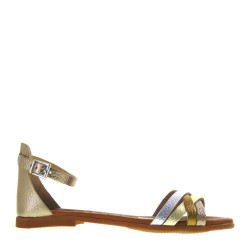 OH MY SANDALS 5153 Sandali Sportivi Donna Pelle Platino Tacco Grosso 1Cm Suola Gomma